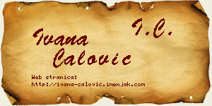 Ivana Ćalović vizit kartica